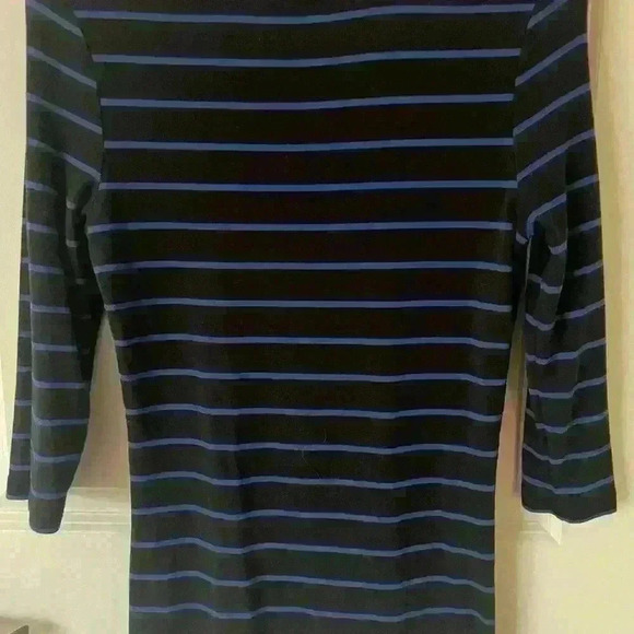 Cynthia Rowley Black and Blue Striped Shirts Size Medium - Picture 3 of 3